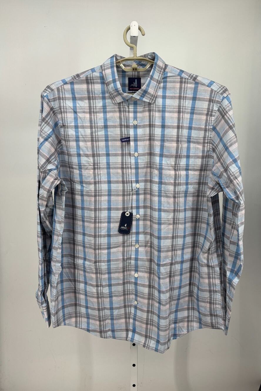 Johnnie-O Lazio Prep-Formance Shirt Men XL Maliblu Multi Plaid UPF 50 Preppy NWT